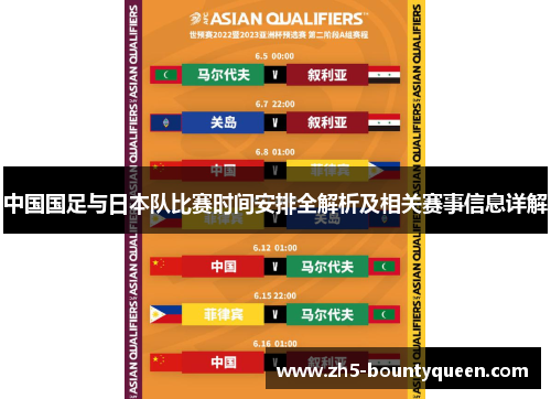 中国国足与日本队比赛时间安排全解析及相关赛事信息详解