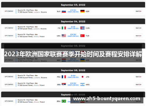 2023年欧洲国家联赛赛季开始时间及赛程安排详解 2023年欧洲国家联赛赛季开始时间及赛程安排详解